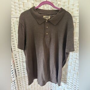 Benny G Knit Polo L Brown Heathered Benny‎ Gold New With Tags Y2K Streetwear